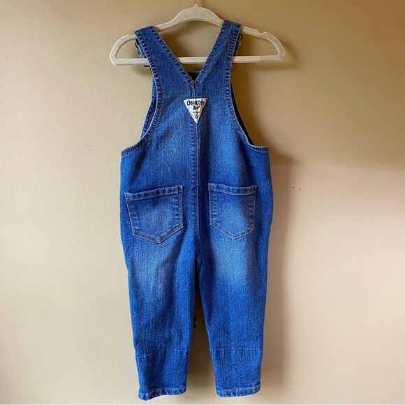 OshKosh B'gosh Girls Floral Denim Overalls Size 12 Months - Picture 7 of 11